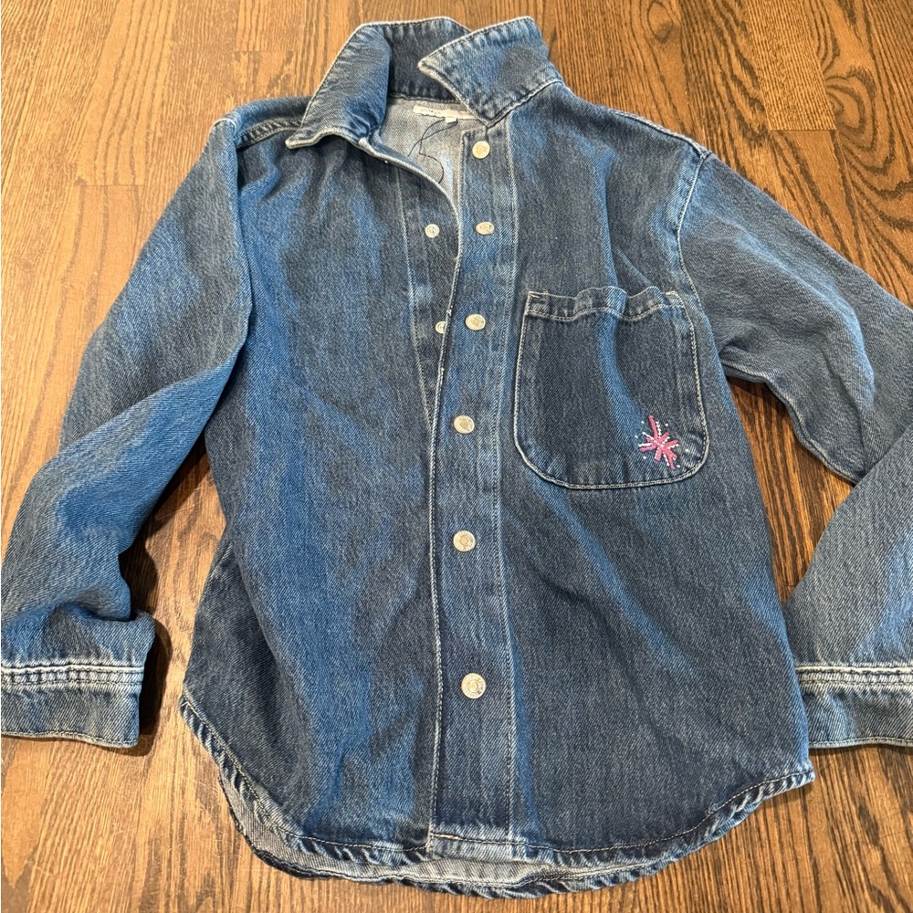 Zara denim shirt with embellished nwot